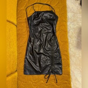 Love Tree Black Faux Leather Dress